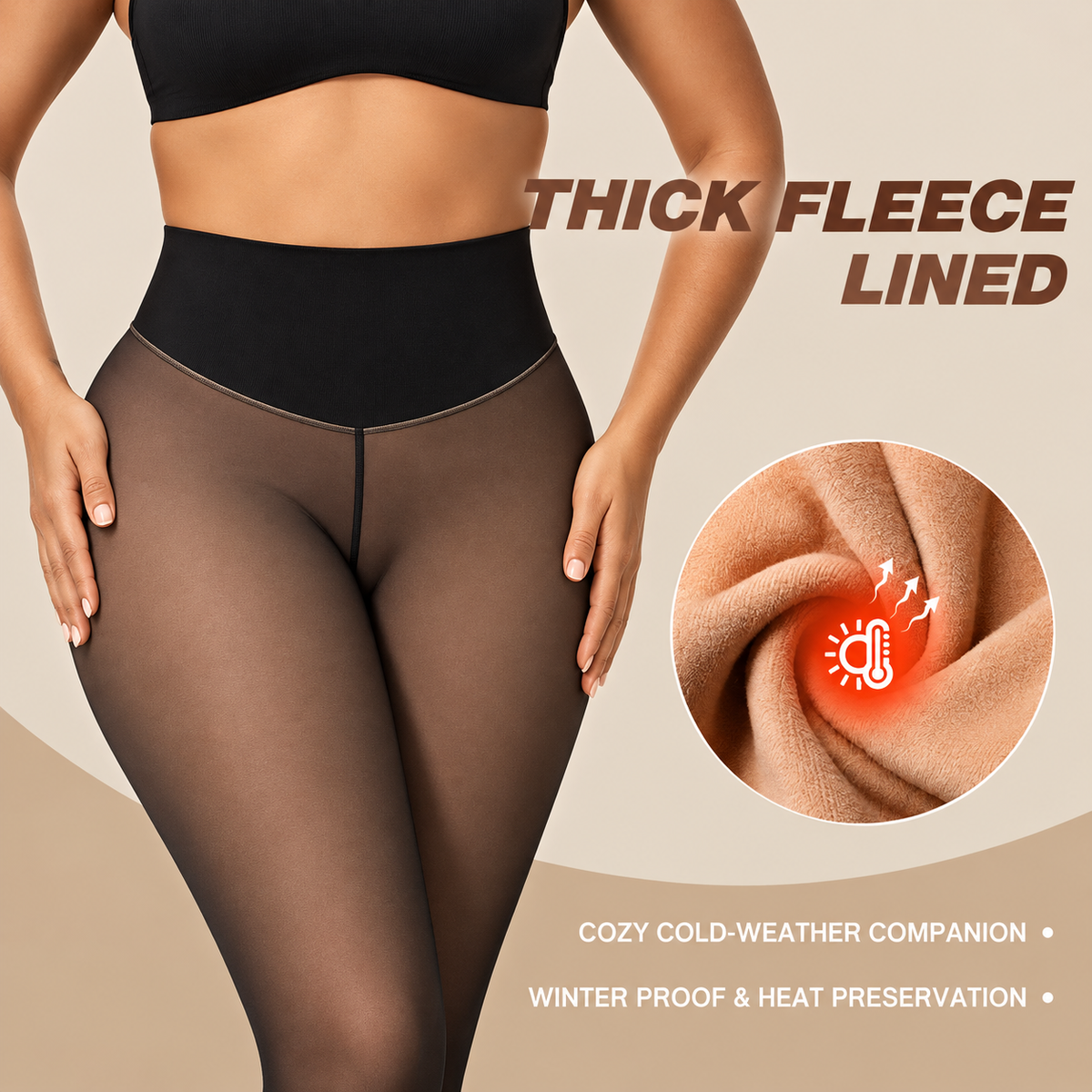 Sheer Illusion Fleece-Lined Tights