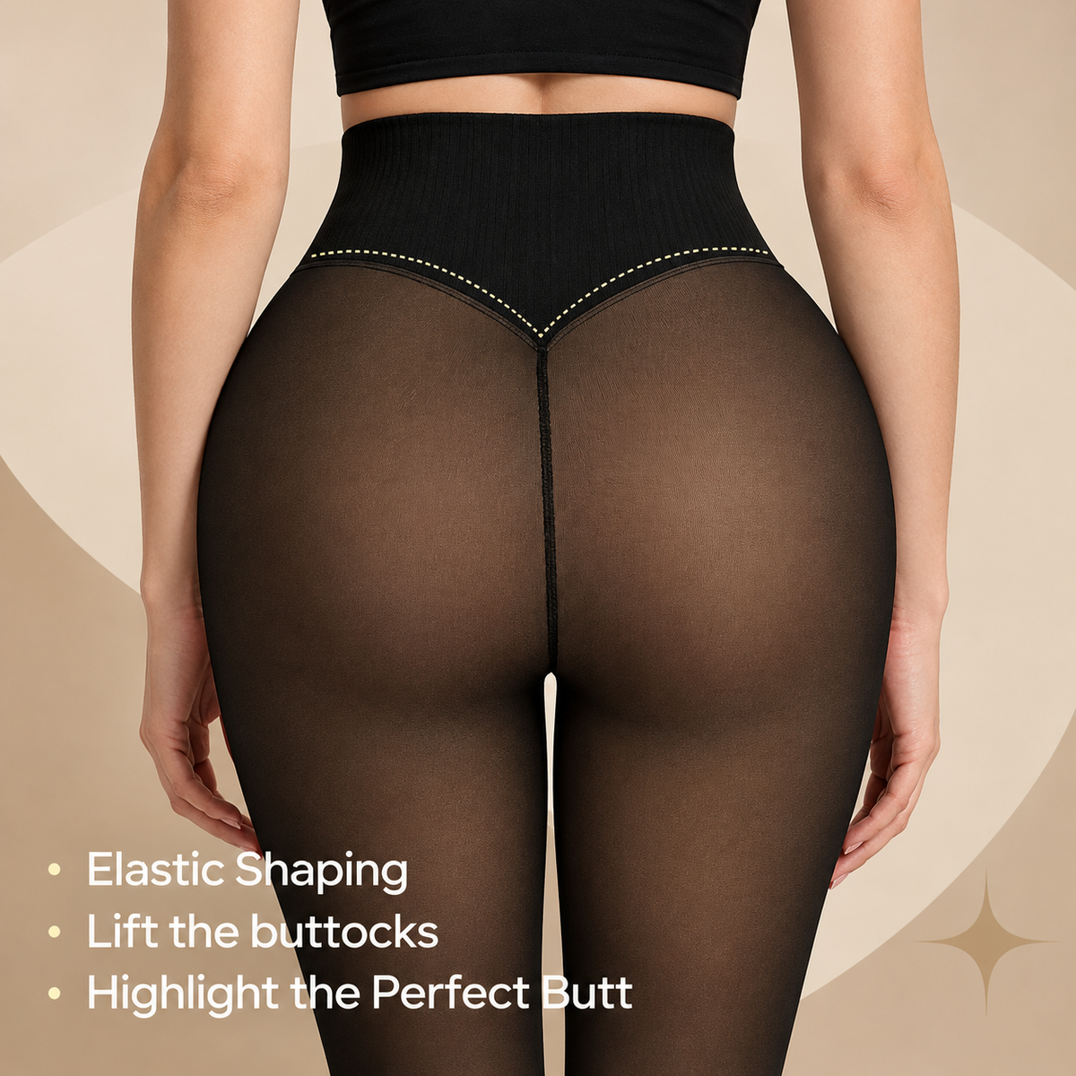Sheer Illusion Fleece-Lined Tights