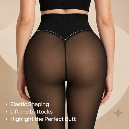 Sheer Illusion Fleece-Lined Tights
