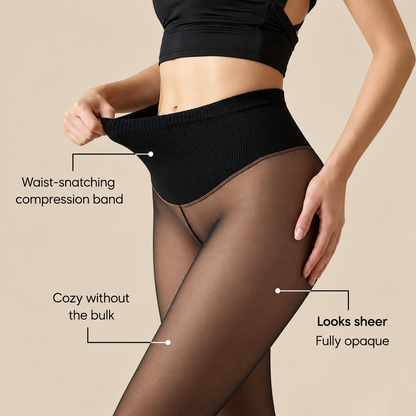 Sheer Illusion Fleece-Lined Tights