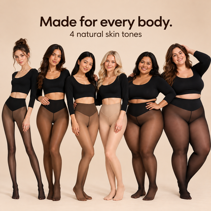 Sheer Illusion Fleece-Lined Tights