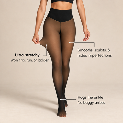 Sheer Illusion Fleece-Lined Tights